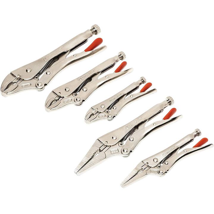 crescent 5 pc curved and long nose locking plier set clp5setn 08