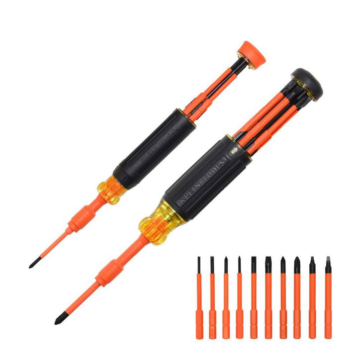 klein tools 10 in 2 insulated auto lock screwdriver set 32310ins