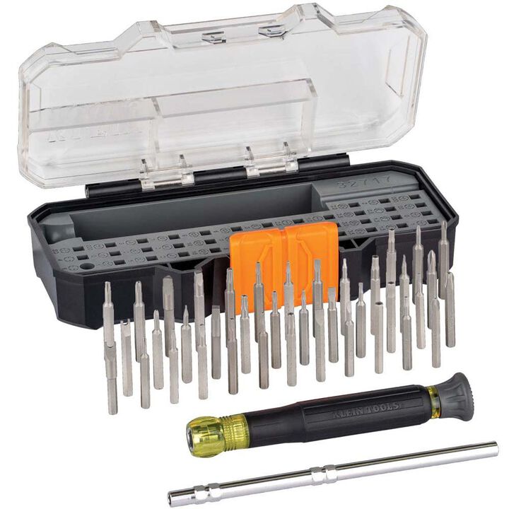 klein tools all in 1 precision screwdriver set with tamperproof bits and case 32717